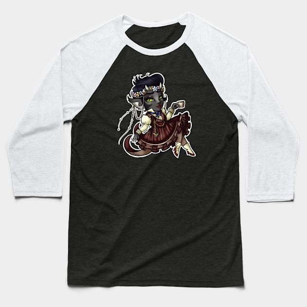 Wolf Demon Baseball T-Shirt by Labrattish